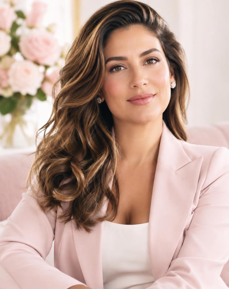 Iconic portrait. The same woman, confident and radiant